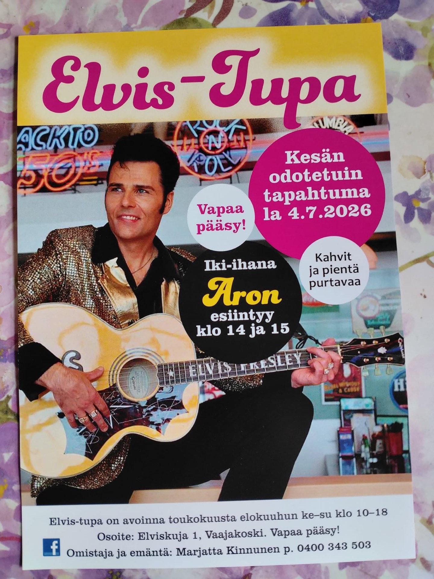 Aron-artistin Elvis-tupa esite